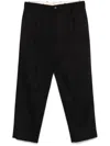 Nine In The Morning Relaxed-fit Black Trousers With Pleated Front Design