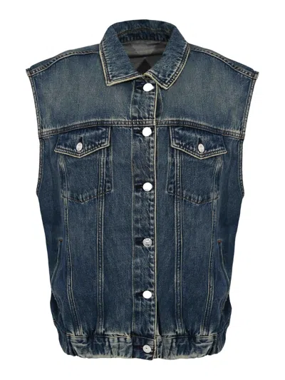 Nine In The Morning Donatella Denim Vest In Blue