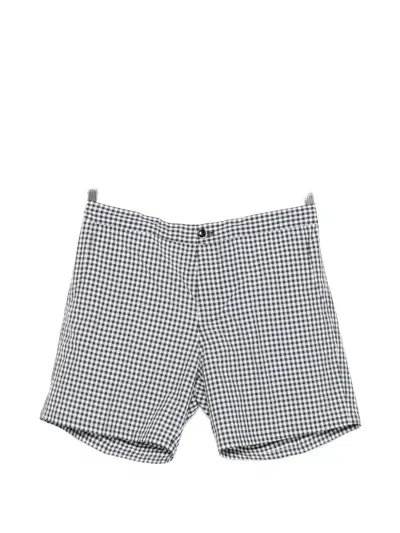 Nine In The Morning Check-pattern Swim Shorts In Black