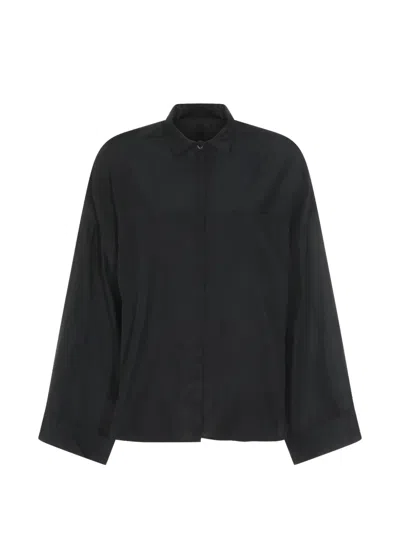 Nine In The Morning Navy Silk Cotton Blend Shirt In Blue