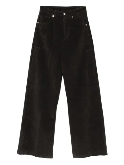 Nine In The Morning Corduroy Straight Trousers In Black