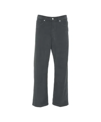 Nine In The Morning Corduroy Wide-leg Trousers With Classic Five-pocket Design In Gray