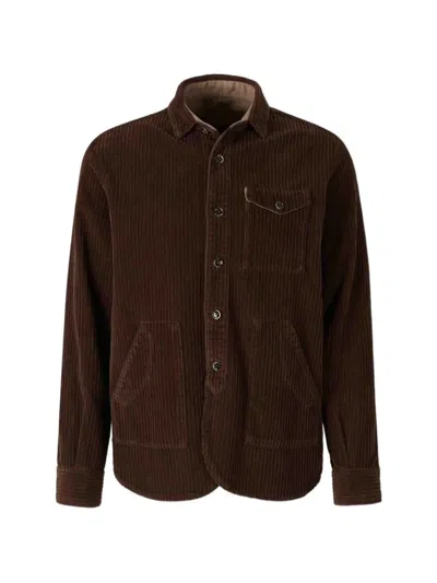 Nine In The Morning Corduroy-texture Button-up Jacket In Brown