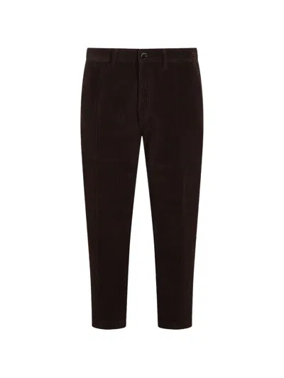 Nine In The Morning Corduroy-texture Trousers In Brown