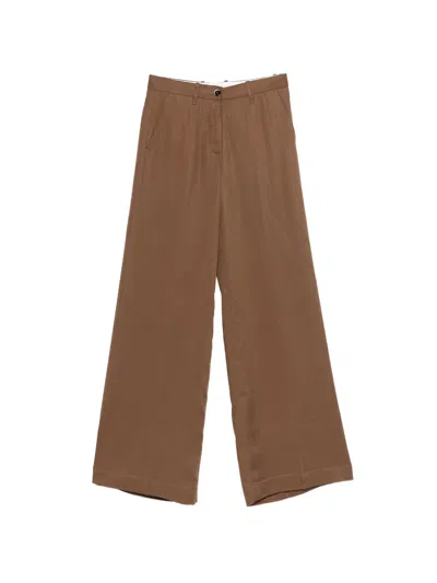 Nine In The Morning Cotton Polyester Elastane Nadia Pants In Brown