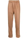 Nine In The Morning Cropped Elasticated-waistband Trousers In Neutrals