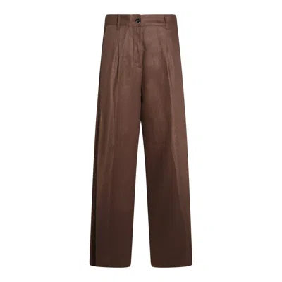 Nine In The Morning Straight-leg Trousers In Brown