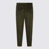 Nine In The Morning Dark Green Cotton Pants In Animal Print