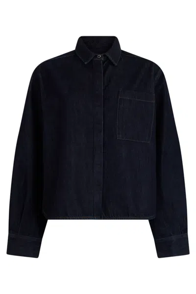 Nine In The Morning Denim Button-up Shirt Jacket In Blue