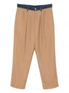 Nine In The Morning Denim-panel Trousers In Brown