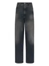 Nine In The Morning Distressed Effect Five-pocket Trousers In Black
