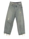 Nine In The Morning Distressed-finish Jeans In Blue