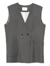Nine In The Morning Eloisa Double Breasted Gilet T.v. In Gray