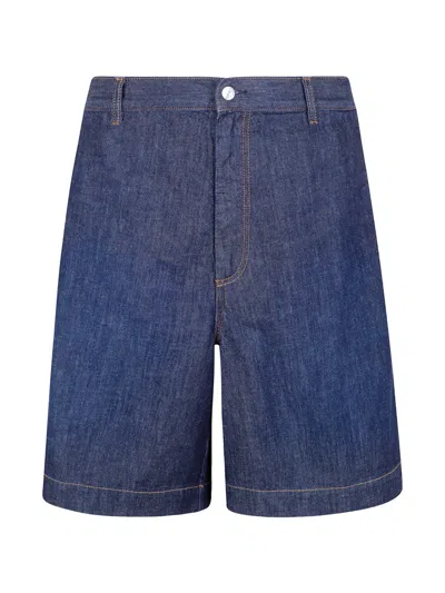Nine In The Morning Elasticated-waistband Denim Shorts In Blue