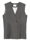 Nine In The Morning Eloisa Double Breasted Gilet T.v. In Gray