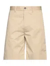 Nine In The Morning Cotton Blend Shorts In Neutral