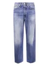 Nine In The Morning Faded-effect Cotton Jeans In Blue