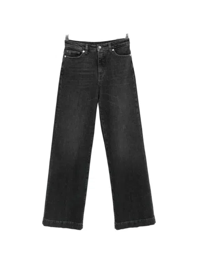 Nine In The Morning Faded Wide-leg Jeans In Black