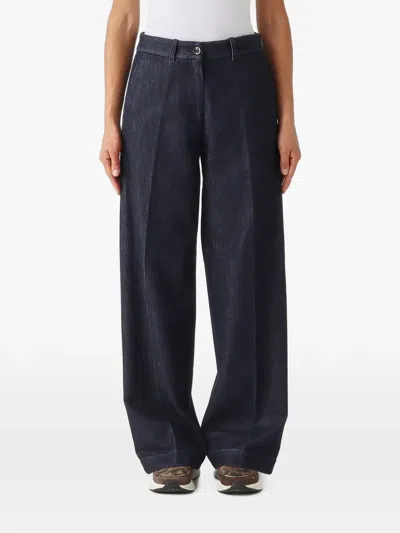 Nine In The Morning Fiamma Pressed-crease Wide-leg Jeans In Blue