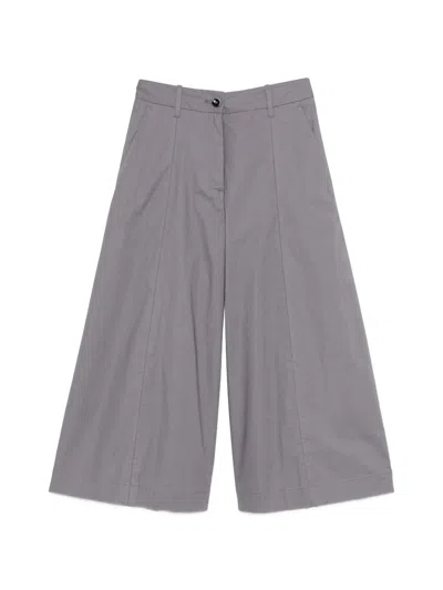 Nine In The Morning Fiammeta Iron Cotton Trousers In Gray