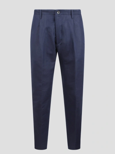 Nine In The Morning Fold Chino Pence Trousers In Blue