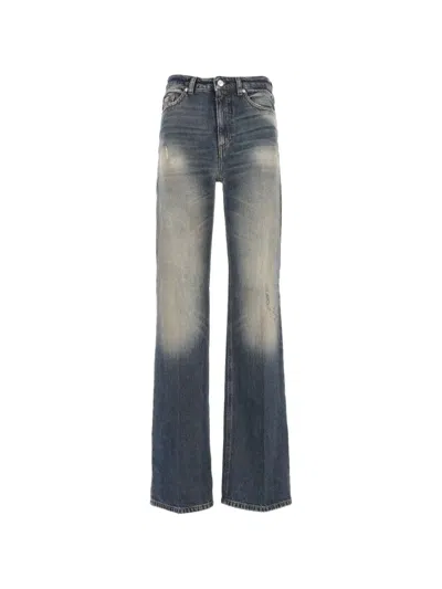 Nine In The Morning Franca Faded Straight-leg Jeans In Blue
