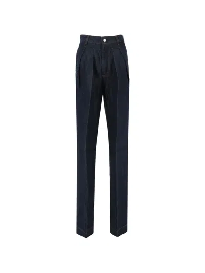 Nine In The Morning Giordana Pleated Jeans In Blue