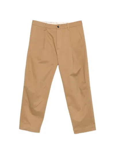 Nine In The Morning Pleated Straight-leg Trousers In Brown