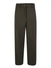 Nine In The Morning Green Technical Wool Cropped Trousers In Green