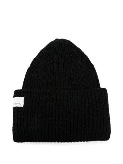 Nine In The Morning Ribbed-knit Beanie Hat In Black