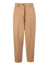 Nine In The Morning High-waisted Carrot Trousers In Camel In Multi