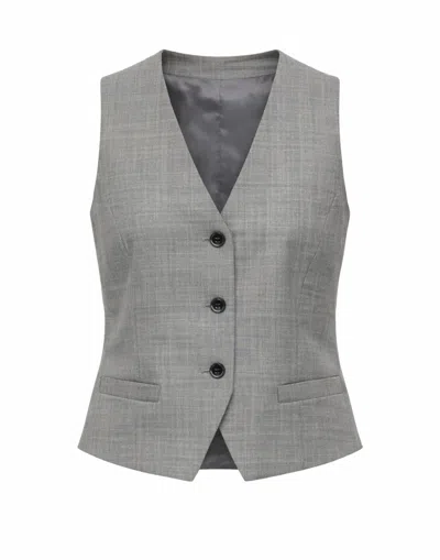 Nine In The Morning Iron Ariele Tailored Wool-blend V-neck Vest In Gray