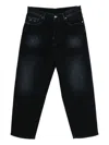 Nine In The Morning Black Distressed Jeans With Fit In Black
