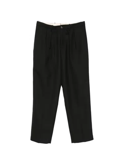 Nine In The Morning Kai Pleated Straight-leg Trousers In Black