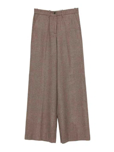 Nine In The Morning Karen Trousers In Prince Of Wales Pattern In Brown