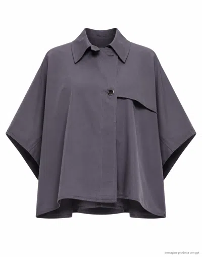 Nine In The Morning Kette Peonia Short Cotton Trench Jacket In Gray