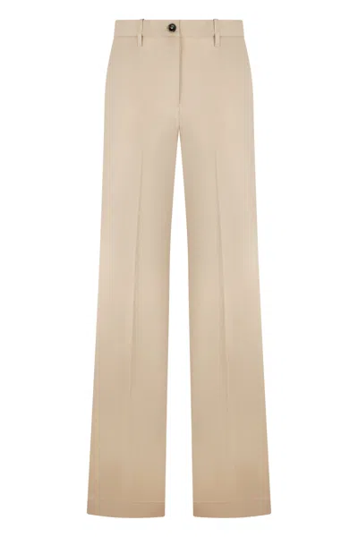 Nine In The Morning Linen-cotton Straight-leg Pants In Beige