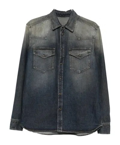 Nine In The Morning Long-sleeve Denim Shirt In Blue