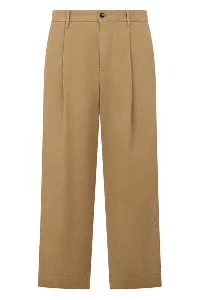 Nine In The Morning Loose Cotton Trousers In Brown