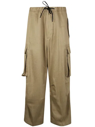 Nine In The Morning Lucien Cargo With Drawstring Man Trousers Clothing In Beige