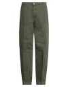 Nine In The Morning Man Pants Military Green Size 32 Cotton In Green