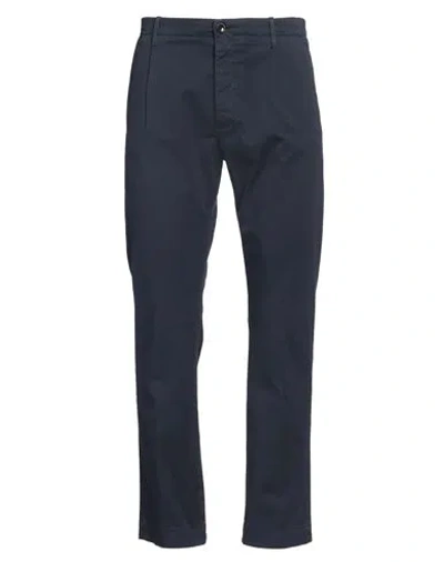 Nine In The Morning Man Pants Navy Size 36 Cotton, Linen, Elastane In Navy Blue