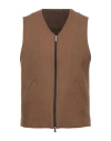 Nine In The Morning Man Tailored Vest Camel Size M Wool, Polyester In Beige