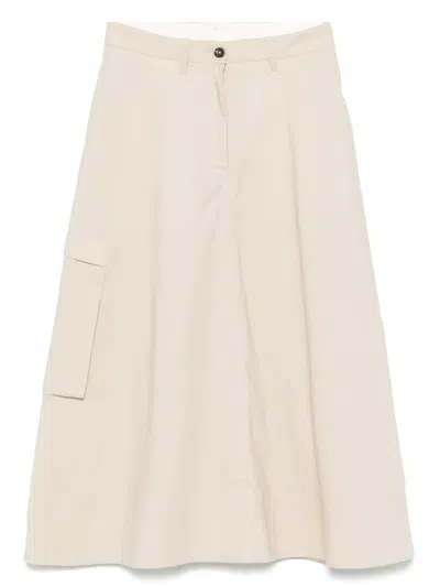 Nine In The Morning Mara Midi Skirt In Neutrals
