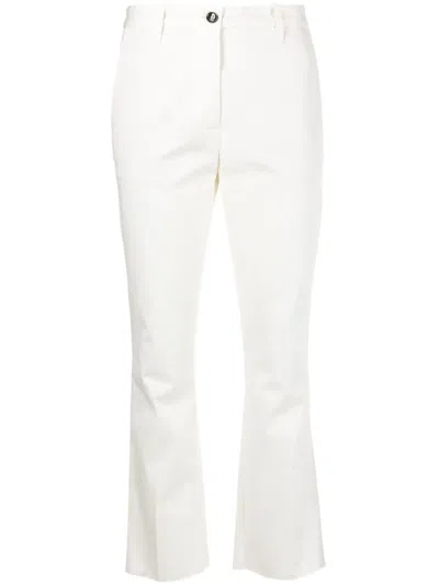 Nine In The Morning Mid-rise Cropped Trousers In White