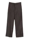 Nine In The Morning Mina Cuffed-hem Trousers In Brown