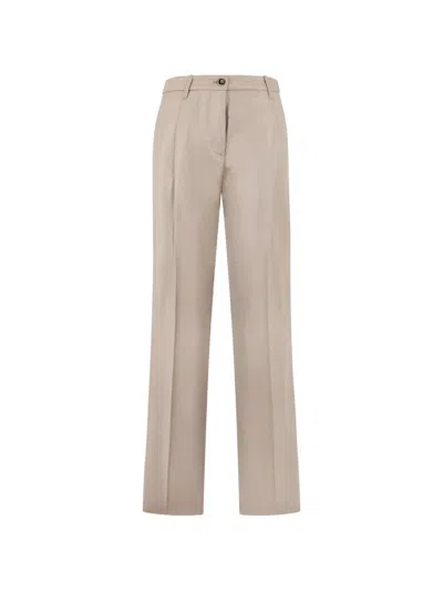 Nine In The Morning Relaxed-fit Wool-silk Trousers In Sand