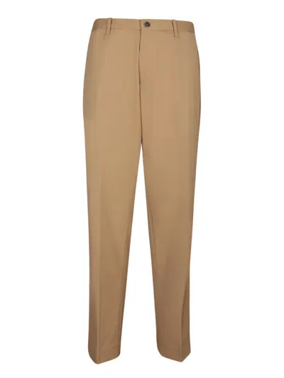 Nine In The Morning Tailored Beige Trousers With Classic Zip Fly In Brown