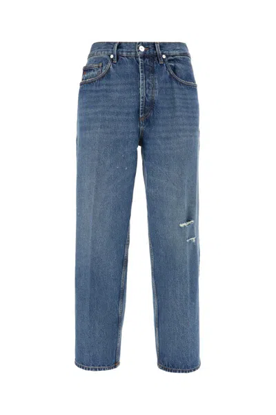 Nine In The Morning Ripped-detail Jeans In Blue