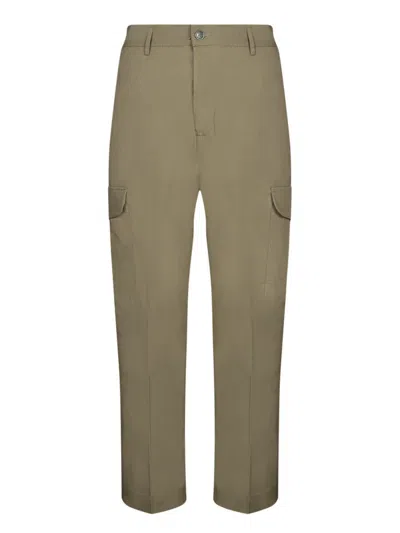 Nine In The Morning Olive Green Cargo Trousers With Flap Pockets